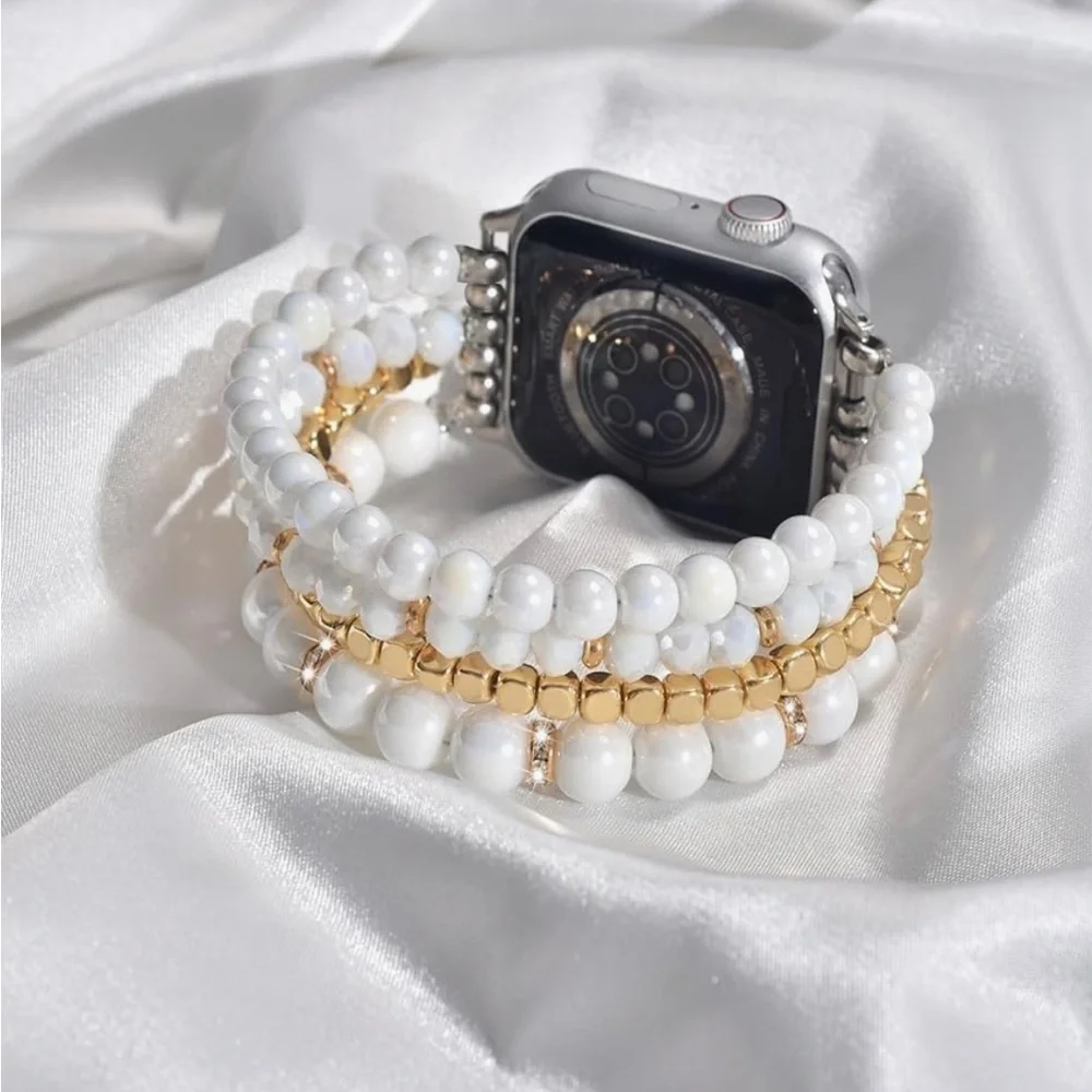 🌸NEW CAGOS Natural Stone Compatible w Apple Watch Band 38mm/40mm/41mm/42mm/44mm